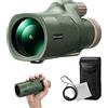 K&F CONCEPT Telescopio Monoculare 12 * 50, HD BAK4, Monocolo Portatile Impermeabile IP66 con Interfaccia Arca, Canocchiale Monoculare per Bird Watching, Caccia, Viaggio, Concerto, Verde