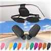 quipuda Vera Pelle-2 Pezzi Porta Occhiali Auto-Clip Portaocchiali Auto-Occhiali per Auto Fiat(Nero)