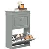 SoBuy Scarpiera Salvaspazio Slim Mobiletto da Ingresso con 2 Ante a Ribalta, Armadio Portascarpe Scarpiera Moderna per Ingresso, Corridoio o Camera da Letto 54x24x83cm Grigio FSR78-HG