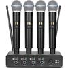 Depusheng R4 microfono wireless karaoke UHF corpo in metallo professionale 4 canali system microfono portatile senza fili, adatto per la casa KTV, chiesa, prestazioni