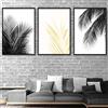 Artze Wall Art Stampa artistica con foglie di felce di palma, set da 3 pezzi, 30 cm di larghezza x 40 cm di altezza, nero/giallo