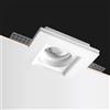 King Led - Portafaretto da Incasso In Gesso Ceramico Quadrato Slim per Faretto Gu10 e Mr16 - Dimensione 100x100x29mm Cod. 1495 (10x Quadrato Slim)