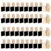 Colrid 100 pezzi Lavagna nera in legno, mini quadri memo, ardesia gesso, legno, rettangolo lavagna con clip per memo, festa, matrimonio, bar, etichetta alimentare, decorazione, San Valentino (4 x 2,2 cm)