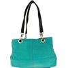 Girly Handbags Borsa a tracolla da donna in pelle scamosciata italiana, Turchese, W 30, H 20, D 10 cm (W 12, H 8, D 4 inches)