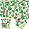 LKITMIUT 4 Pack Tovaglie Hawaiane Luau Tovaglia Con Foglie di Palma Tropicale Copritavolo Rettangolare in Plastica Hawaii Tovaglia Per Compleanno Aloha Summer Beach Pool Cocktail Party Supplies 86 x 51 Pollici