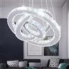 diisunbihuo Dixun - Moderno lampadario a LED regolabile, a 3 anelli, in acciaio inox, lampadario per camera da letto, soggiorno (luce bianca fredda)