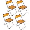DDMINE Set di 4 sedie pieghevoli impilabili, in acrilico, con struttura in metallo, per sala da pranzo, moderna, comoda sedia da pranzo (marrone, 4 pezzi)