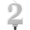 Beauty&Charm GoDan Candela a forma di candela 2, argento metallizzato, altezza 8,0 cm