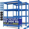 MASKO Set di 2 scaffali per magazzini per carichi pesanti scaffali per cantine fino a 875 kg di portata 5 ripiani regolabili scaffali in metallo mdf