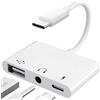 LXJADAP 【3 in 1】 Adattatore USB C Jack 3.5 mm con Adattatore per Charger 60W OTG, Splitter per Auricolari Audio di Tipo C a Aux per iPhone 17/16/15 Samsung Galaxy S25 Ultra/ A56/ S24 S23 i-Pad Pro Air Pixel
