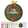 MWOOT Natale Kit Ricamo Starter Cucire Accessori Con Telaio da Ricamo,Christmas Ricamo Punto Croce Manuale Kit Cucito,Set per Embroidery Starter per Principianti