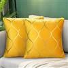 Hanrunsi Fodera Cuscino 40 x 40 Federe Giallo Velluto per Cuscini Fodere Decorative Morbide Fodere per Cuscini Quadrati per Divano Letto Soggiorno Auto 40x40 cm Set di 2