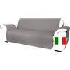 Moonange Copridivano 3 Posti con Braccioli Seduta 165 cm Impermeabile Reversibile Antiscivolo Antimacchia Antigraffio Antipelo Moderno Tortora Scuro