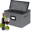 VERONLY Contenitore per bicchieri da vino, bicchieri da vino, bicchierini da vino, contenitore per bicchieri da vino, scatola pieghevole per 12 bicchieri di cristallo, colore: grigio champagne