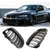 HZTWFC Una Coppia Nero Lucido Doppia Linea Anteriore Rene Griglia Griglie Per BMW E92 E93 3-Serie 2007 2008 2009 2010 Auto Da Corsa Griglie