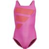 Adidas Junior Big Bars Suit Lucfuc/Betsca/Wht Costume Intero Rosa Junior Bimba