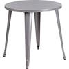 Flash Furniture 76,2 cm Round Metal Indoor-Outdoor Tavolo, Metallo, Silver, 77.47 x 77.47 x 12.7 cm