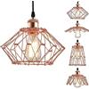 Chao Zan Plafoniere industriali, paralume in metallo pieghevole, lampada a sospensione, lampada da soffitto a lampadario retrò E27,della camera da letto della del corridoio del soggiorno (Colore Oro rosa)