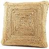 Le Telerie Cuscino Arredo Sfoderabile Natural Quadrato in Juta per Salotto Camera, Cuscino Imbottitura + Fodera con Zip in Vimini Decor per Arredare Boho Chic 45x45 cm