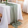 CHUQING Runner da Tavolo Chiffon Decorativa Runner Tavola Verde Eucalipto