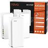 Tenda Nova MX15 PRO Mesh WiFi 6, Dual Band AX5400, Copertura Fino a 4-7 camere da Letto, CPU Tri-Core da 1,5 GHz, Porte Gigabit*3, connessione Fino a 200 dispositivi, Alexa, 3 Pezzi