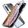 SiGrid Cover per Xiaomi Mi Note 10 / Mi Note 10 Pro, Custodia Adsorbimento Magnetico Paraurti in Metallo Fronte e Retro in Vetro Temperato Flip Custodia Magnete Incorporato 360 Gradi Protezione Case, Argento