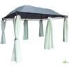 GAZEBO RETTANGOLARE ACCIAIO BARBADOS 3X4 MT 300X400 CM TENDE LATERALI TELI