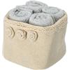 Casatessile Lavette Bagno con Cestino in Tessuto Set 4 pz. Roses Asciugamani Piccoli per Ospiti. - Grigio Chiaro