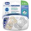 Chicco PhysioForma Light Lumi succhietto in silicone 6-16 mesi 2 pezzi