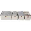 LOVE !T STORE !T LOVE IT STORE IT Premium Set di 5 Organizer per Cassetti in Tessuto Lino-Cotone - Contenitori Pieghevoli e Rinforzati per Armadi - Beige