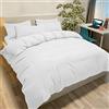 Poligino Set Copripiumino Matrimoniale 260x240 CM (2 Federe 65x65) Monocromatico in Microfibra Bianco, Morbido ed Ipoallergenico, Inclusa Federa 65x65 cm