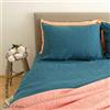 LINEN & COTTON Federa per Guanciale ALICIA in Lino Lavato (Stonewashed) - 50 x 70cm (Blu Petrolio)