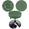 HuaLiSiJi Copri Sgabello Rotondo 30-40cm Fodera Sgabello Rotondo Tessuto di Lusso, Estensibile Resistente Alle Rughe Lavabile Antipolvere Morbido e Durevole (Verde, 1)