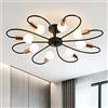 Qcyuui 8 luci semi plafoniera, moderno lampadario Sputnik illuminazione a sospensione in metallo, lampada da soffitto industriale vintage per cucina sala da pranzo soggiorno camera da letto