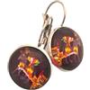 Lunix Orecchini Sicily Sicilia Pendenti Cabochon Fantasie Varie Motivo Siciliano Idea Originale per Regalo Natale,Fatto a Mano, Gioielli Donna (Argentato, Carretto)