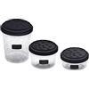 BranQ Home essential Rukkola Twist Set con tappo a vite, in plastica senza BPA, nero, diverse misure