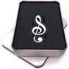 Onwomania Chiave in nero Note musicali Chiavetta USB in confezione regalo in alluminio 64 GB USB 2.0