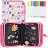 Tarnel Portatile da Disegno per Bambini, Doodle Giocattoli, Riutilizzabile Libro di Pittura, 12 Penne Colorate Cancellabili,14 Pagine, ABS