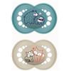 MAM Ciuccio Originale Pure S340 con tettarella in lattice ultra morbida SkinSoftTM per bambini dai 16 Mesi in su, Blu, 2 unità