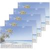 SIGEL HO470 Sottomano da scrivania di carta, con calendario 3 anni, Beach, A2 (59,5 x 41 cm), 30 fg., 5 pezzi