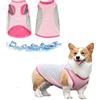 Jodsen Gilet Rinfrescante per Cani,Giacca di raffreddamento per cani,Abbigliamento estivo traspirante per cuccioli con striscia riflettente,Maglietta con Gilet per cani di piccola e media taglia (2XL, Pink)