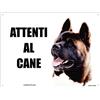 Lovelytiles AKITA AMERICANO attenti al cane mod 4 TARGA cartello IN METALLO (20X30)