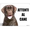 Lovelytiles LABRADOR CIOCCOLATO attenti al cane mod 2 TARGA cartello IN METALLO (20X30)