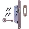 GAMOBIFER Serratura Porta Interna AGB Serie CENTRO. Entrata 50, Interasse 90. (Fronte 22x196, SCROCCO CHIAVE, BRONZATO)