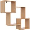 KUBUTKU Scaffale decorativo da parete con 3 ripiani 78 x 71 x 18 cm design scandinavo moderno per soggiorno cucina ufficio camera da letto bagno mensola da appendere libreria (faggio)