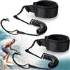 XSHAO® 2 Pezzi Leash Surf, Regolabile Laccio di Sicurezza da Surf 5,5 mm da 10 Piedi con Chiusura in Velcro Cinturino Piedi per Stand-up Paddle Board Tavola da Surf - Nero