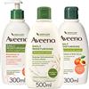 Aveeno Set Routine, Crema Corpo Idratante allo Yogurt, Bagno Doccia con Profumo di Miele e Albicocca e Detergente Intimo con Profumo di Vaniglia, Bianco, 31.6 x 21 x 7.4 cm