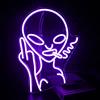 SIGNSHIP Alien Purple Insegne Luminose Neon Luci per la Decorazione Della Parete, USB Decorativo Led Neon Segni Novel Verde Alien Segni per la Casa,Camera dei Bambini,Bar,Club,Camera da Letto,Partito