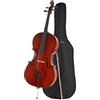 Classic Cantabile CP-100 Violoncello 4/4 Set (Tavola: Abete, Fondo: Acero, Meccaniche: Palissandro, puntale regolabile in altezza, finitura lucida, incl. Arco e Custodia)