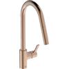 Ideal Standard - Gusto, Miscelatore monocomando per lavello da cucina, Bocca alta tubolare con doccetta orientabile ed estraibile a una funzione, Sunset Rose